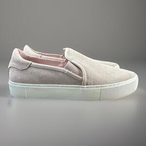 UGG Jass Slip On Sneakers Womens 10 Pink Suede Casual Comfort Shoes Platform